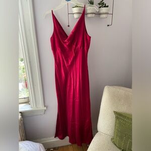 Ann Taylor red satin dress